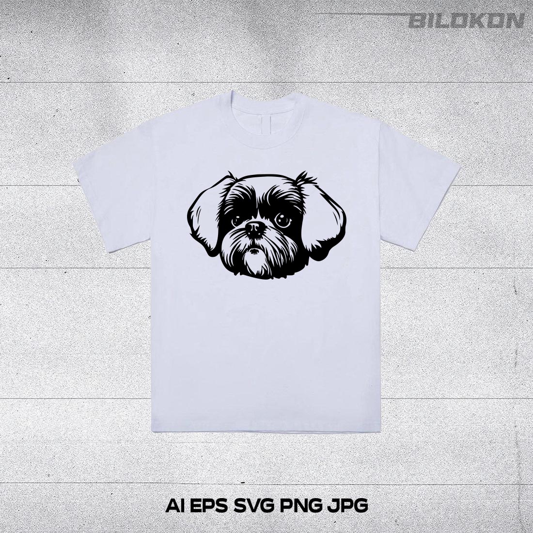 Shih tzu dog face , SVG, Vector, Illustration preview image.