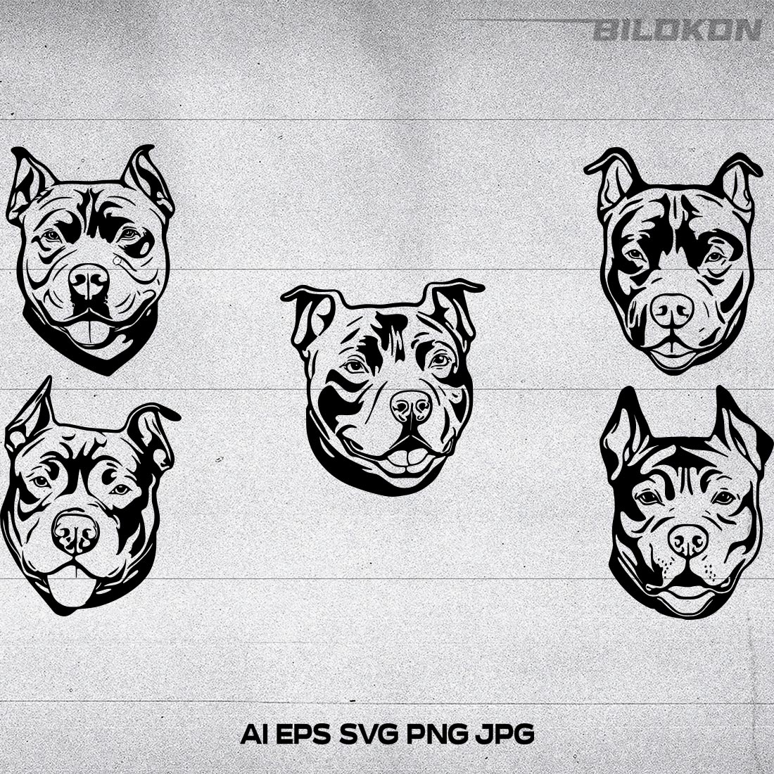 Pitbull dog face, SVG, Vector, Illustration cover image.