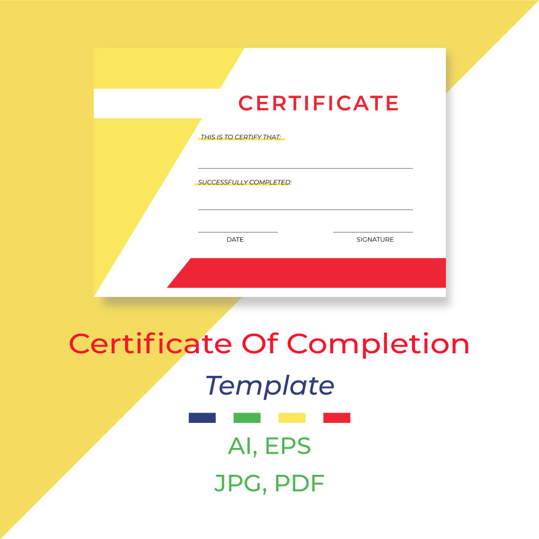 Certificate Of Completion Template Masterbundles 5361