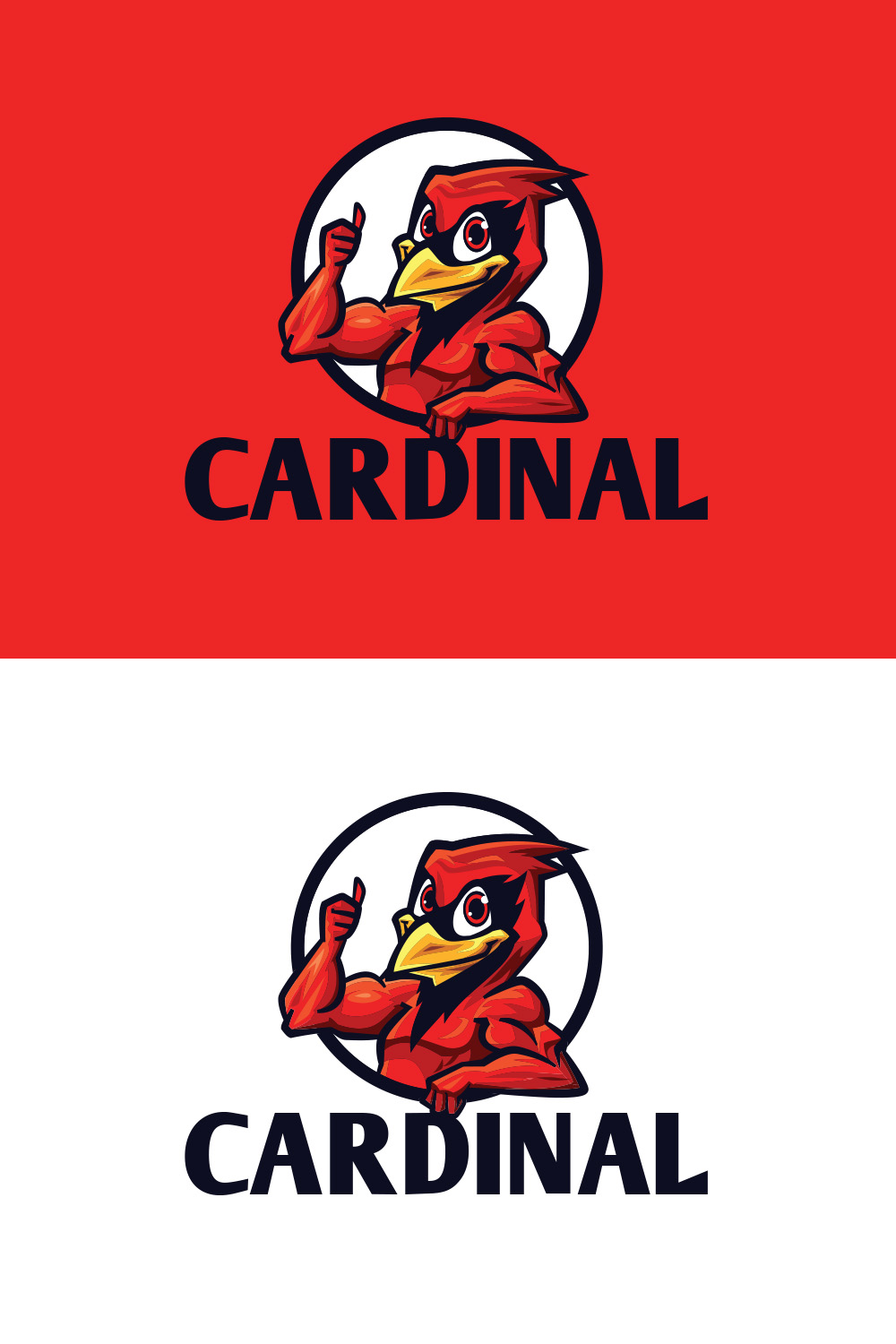 Cartoon Cardinal Charater Mascot Logo pinterest preview image.