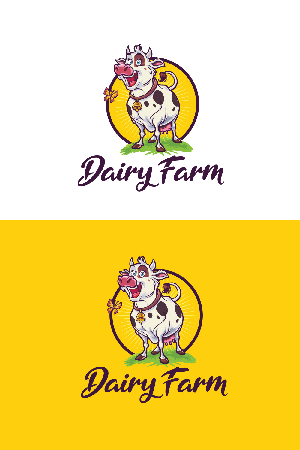 Happy Cow - Dairy Farm Logo Design pinterest preview image.