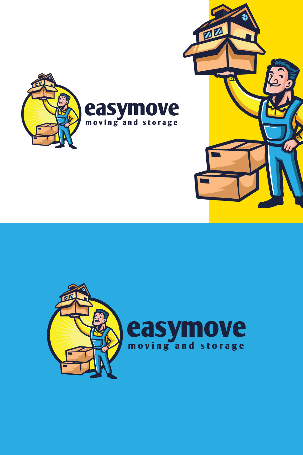 Easy Move - Moving Service Logo Design pinterest preview image.