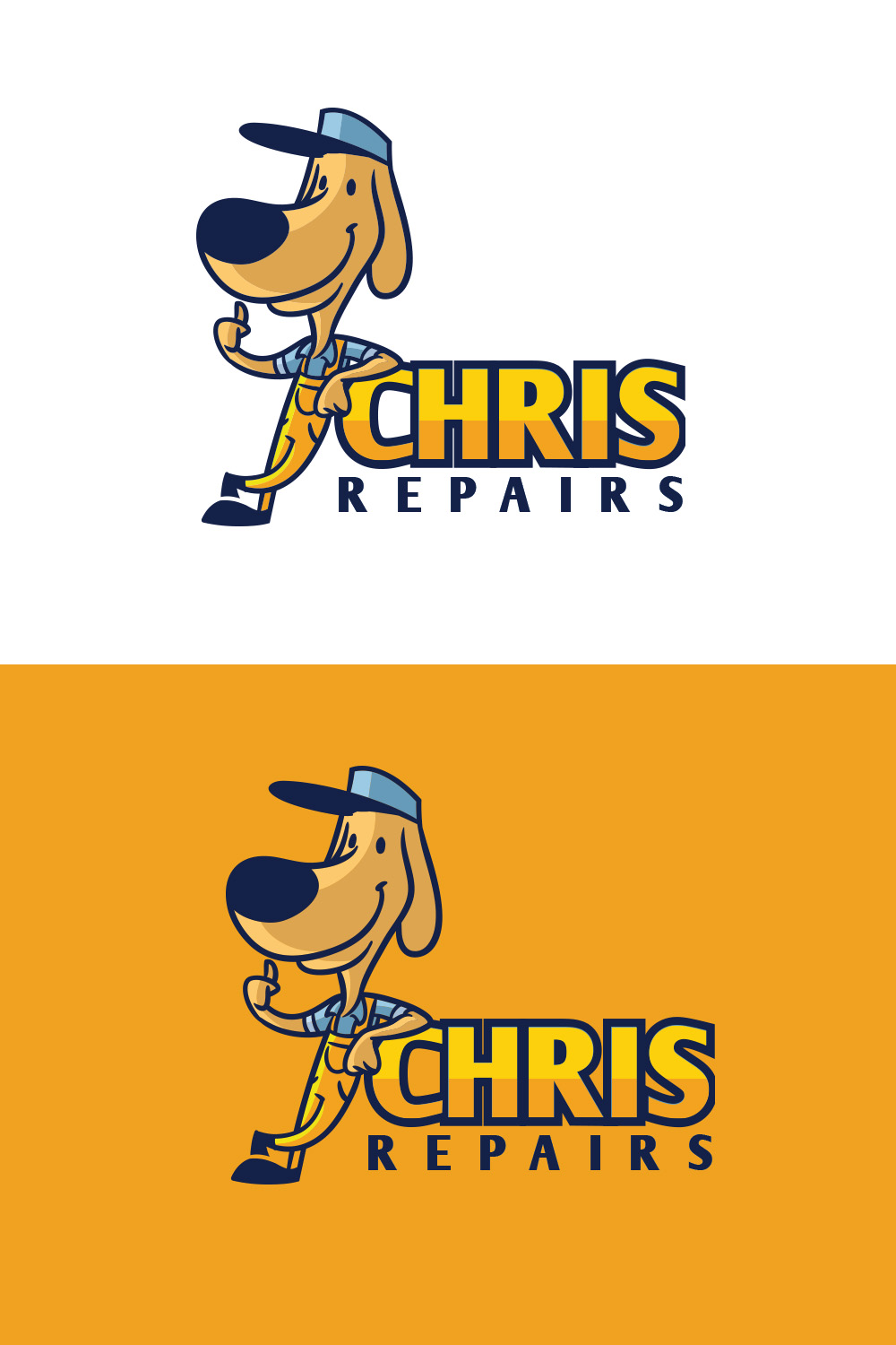 Retro Vintage Dog Repair Mascot Logo pinterest preview image.