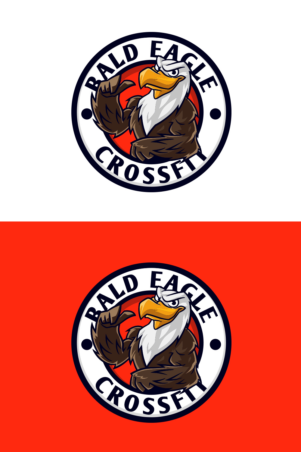 Eagle Bandge Logo Design pinterest preview image.