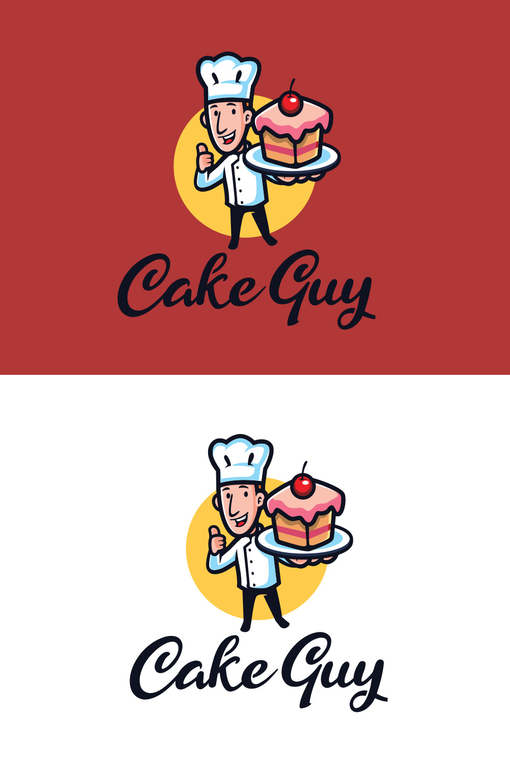 Cake Chef Mascot Logo pinterest preview image.