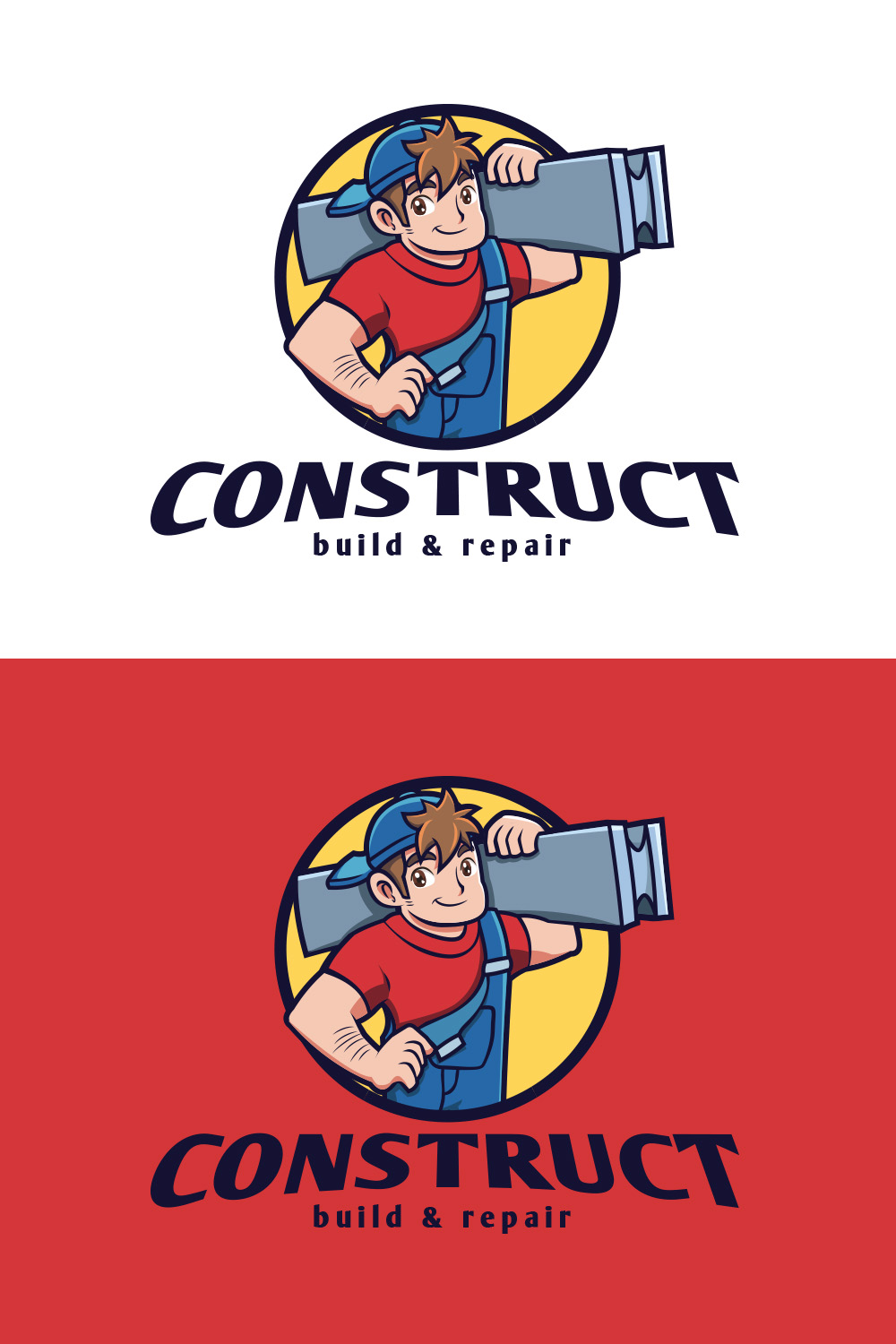Construct Guy Mascot Logo pinterest preview image.