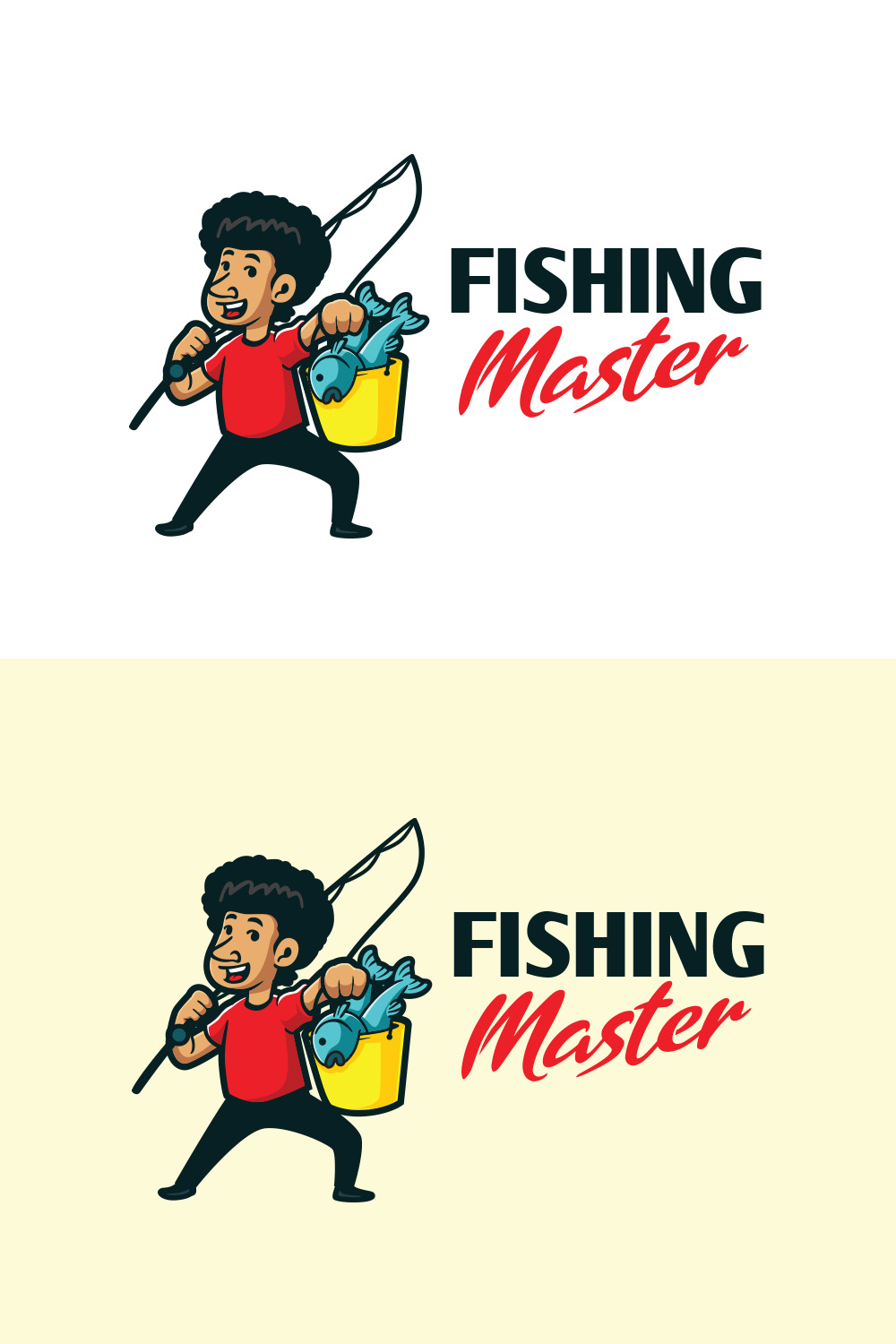 Fishing Master Mascot Logo Design pinterest preview image.