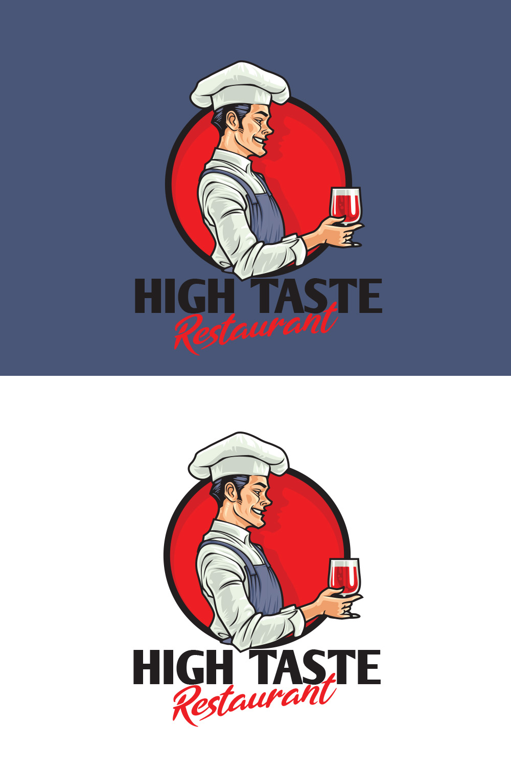 Chef Wine Logo Design pinterest preview image.