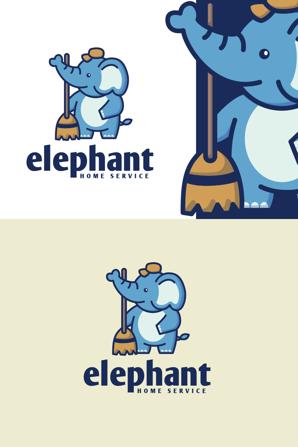 Elephant Maid - Home Cleaning Service Logo pinterest preview image.