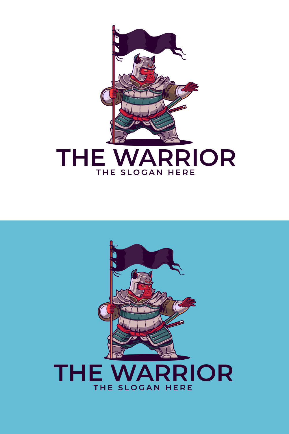Big Warrior Character Mascot Logo Design pinterest preview image.