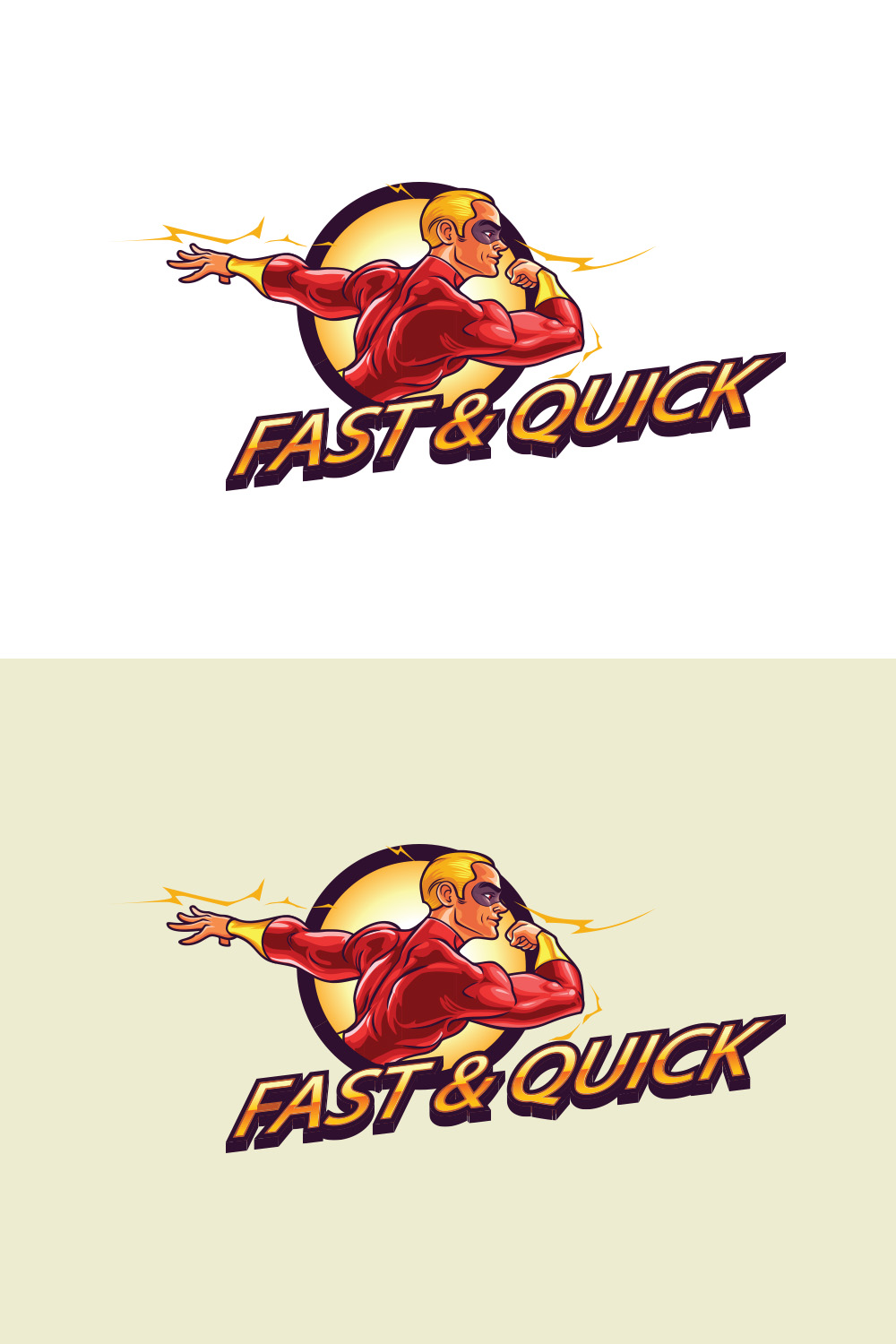 Fast And Quick Super Hero Mascot Logo pinterest preview image.