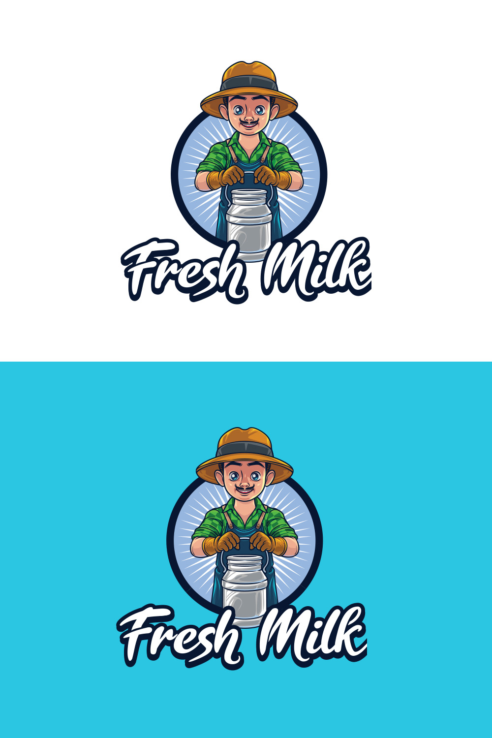 Fresh Milk Dairy Logo Design pinterest preview image.
