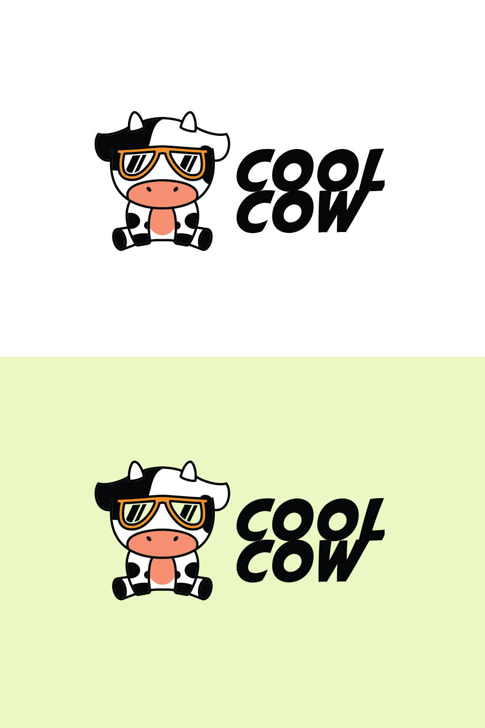 Cool Cow Cartoon Mascot Logo pinterest preview image.