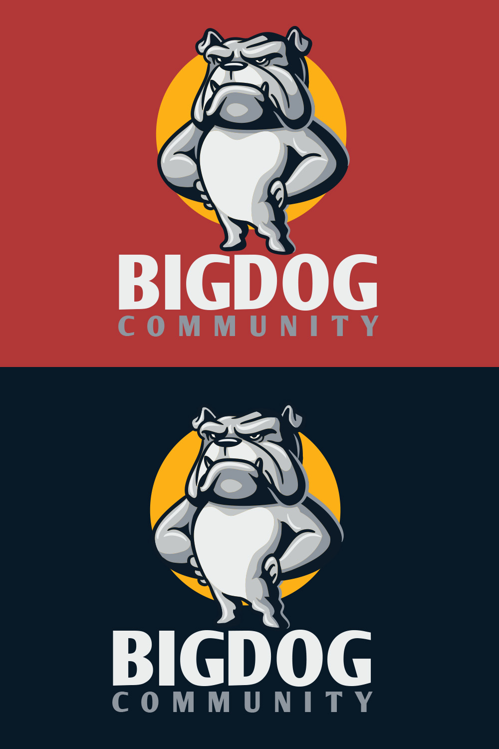 Bull Dog Character Mascot Logo Design pinterest preview image.