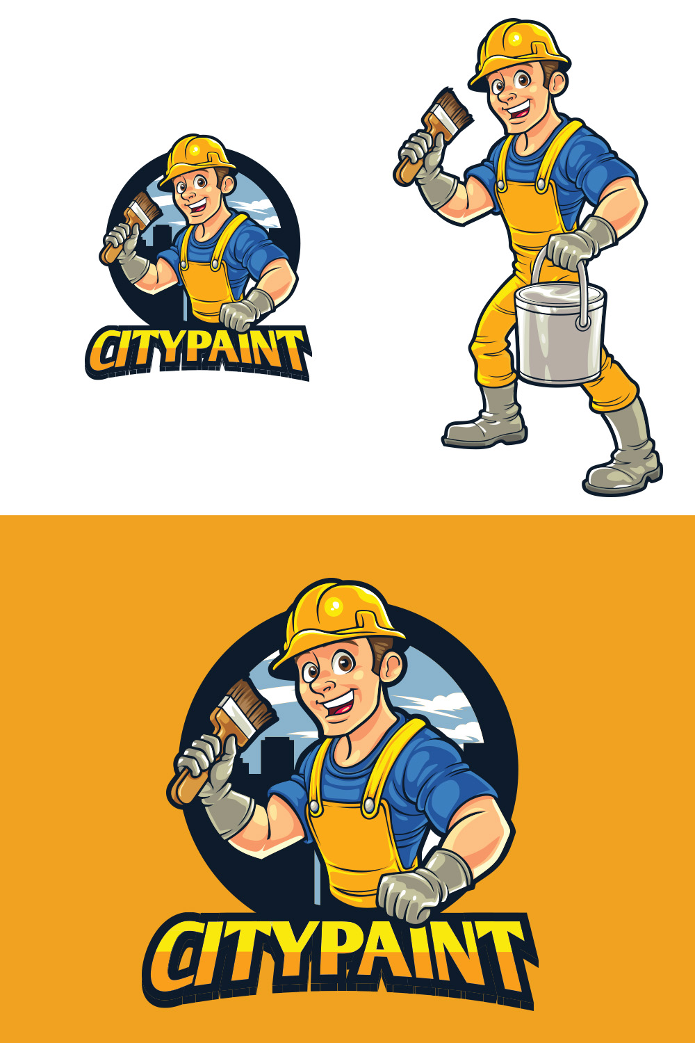 City Painter Character Mascot Logo pinterest preview image.