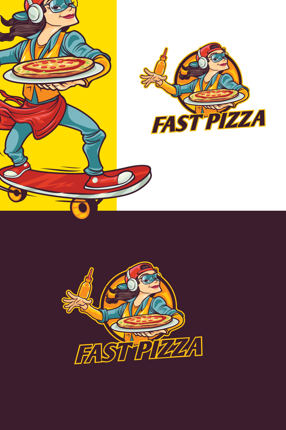 Fast Pizza Delivery Logo pinterest preview image.