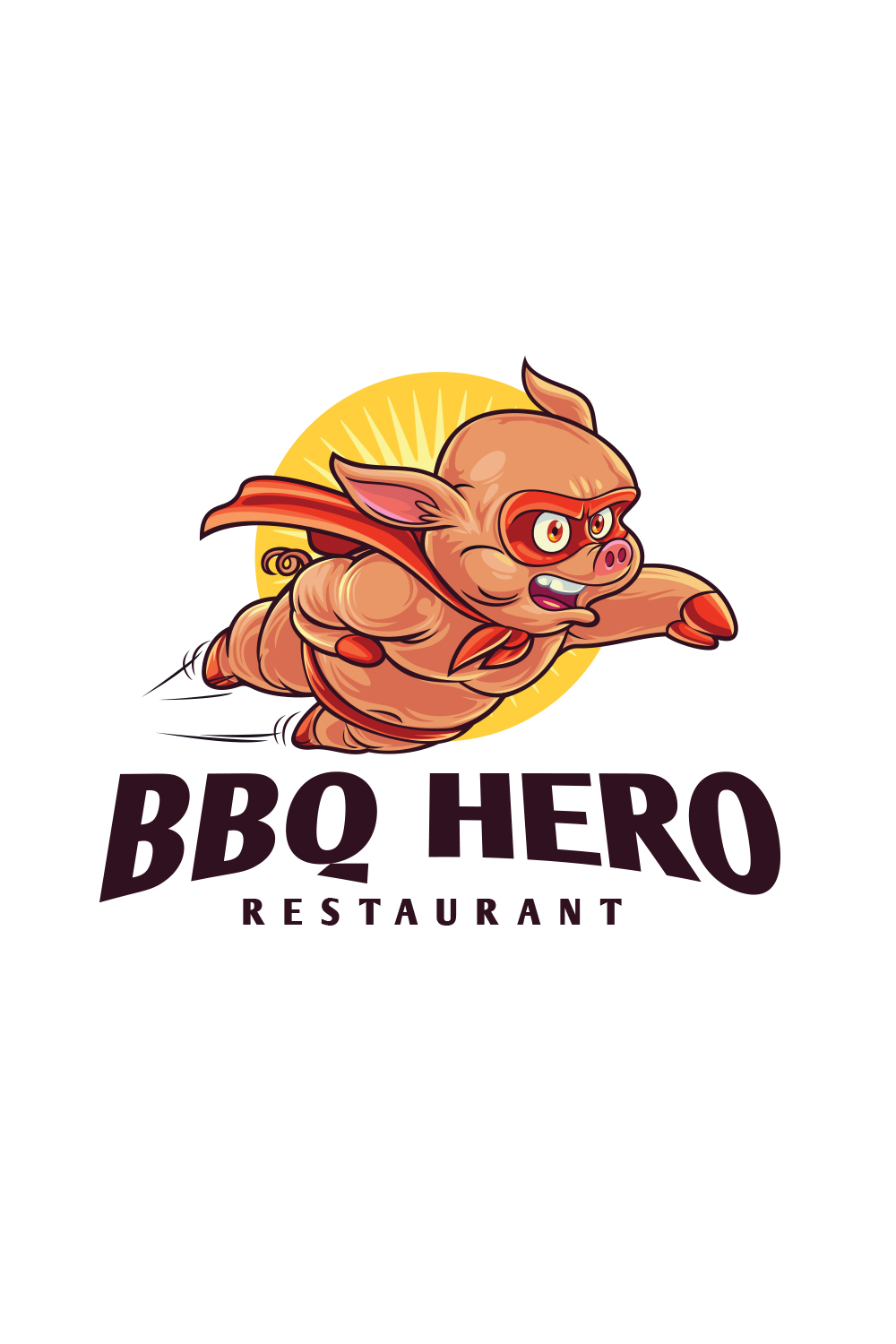 BBQ Hero - Pig Super Hero Mascot Design pinterest preview image.