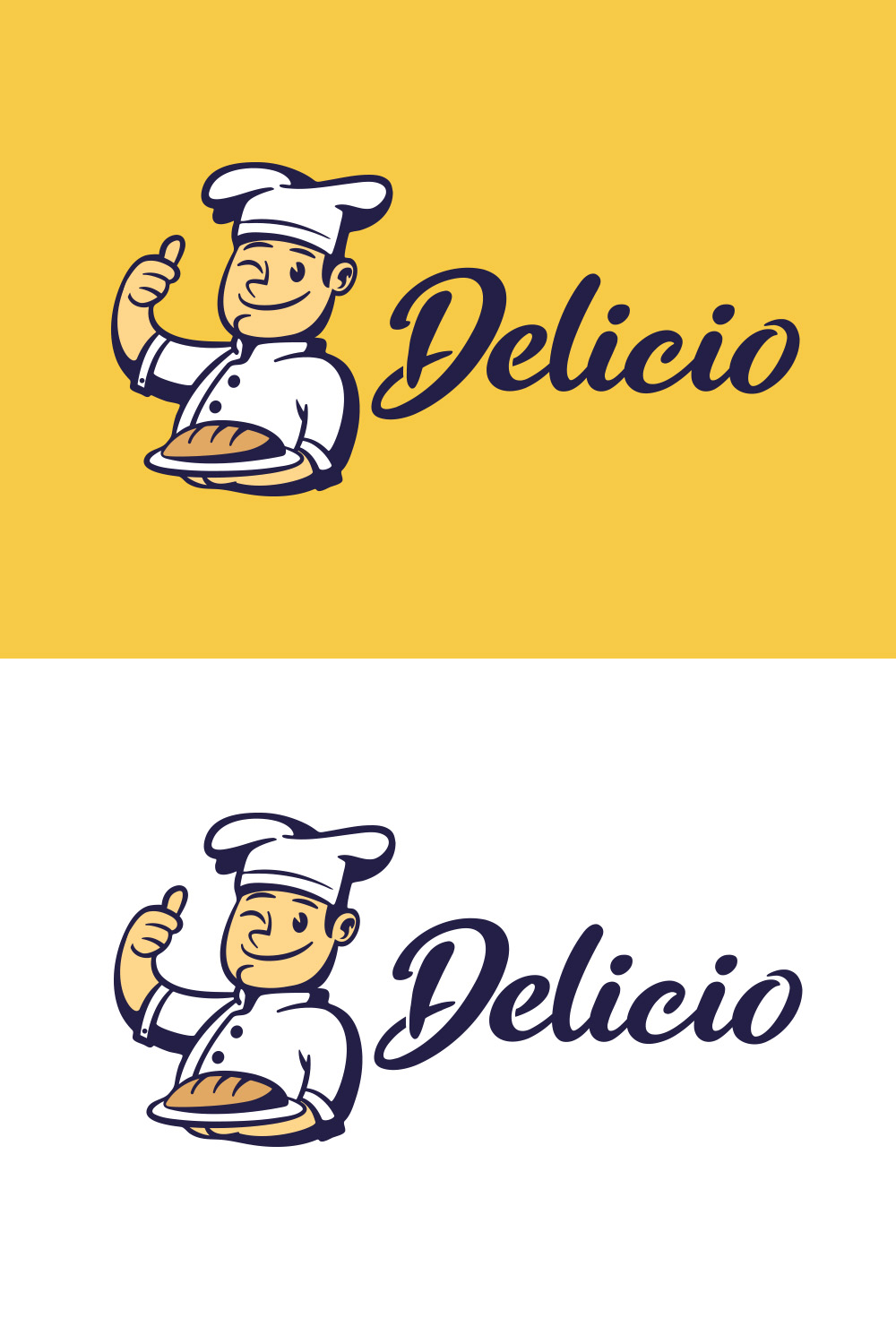 Chef Bread Character Mascot Logo pinterest preview image.