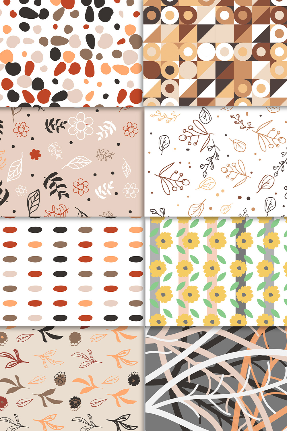 8 Different styles Abstract Pattern design pinterest preview image.
