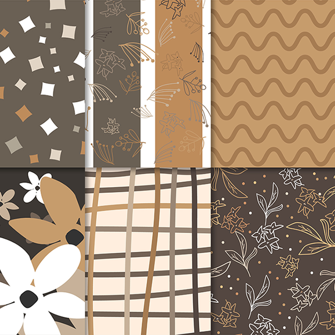 8 Abstract Flower Pattern Design preview image.