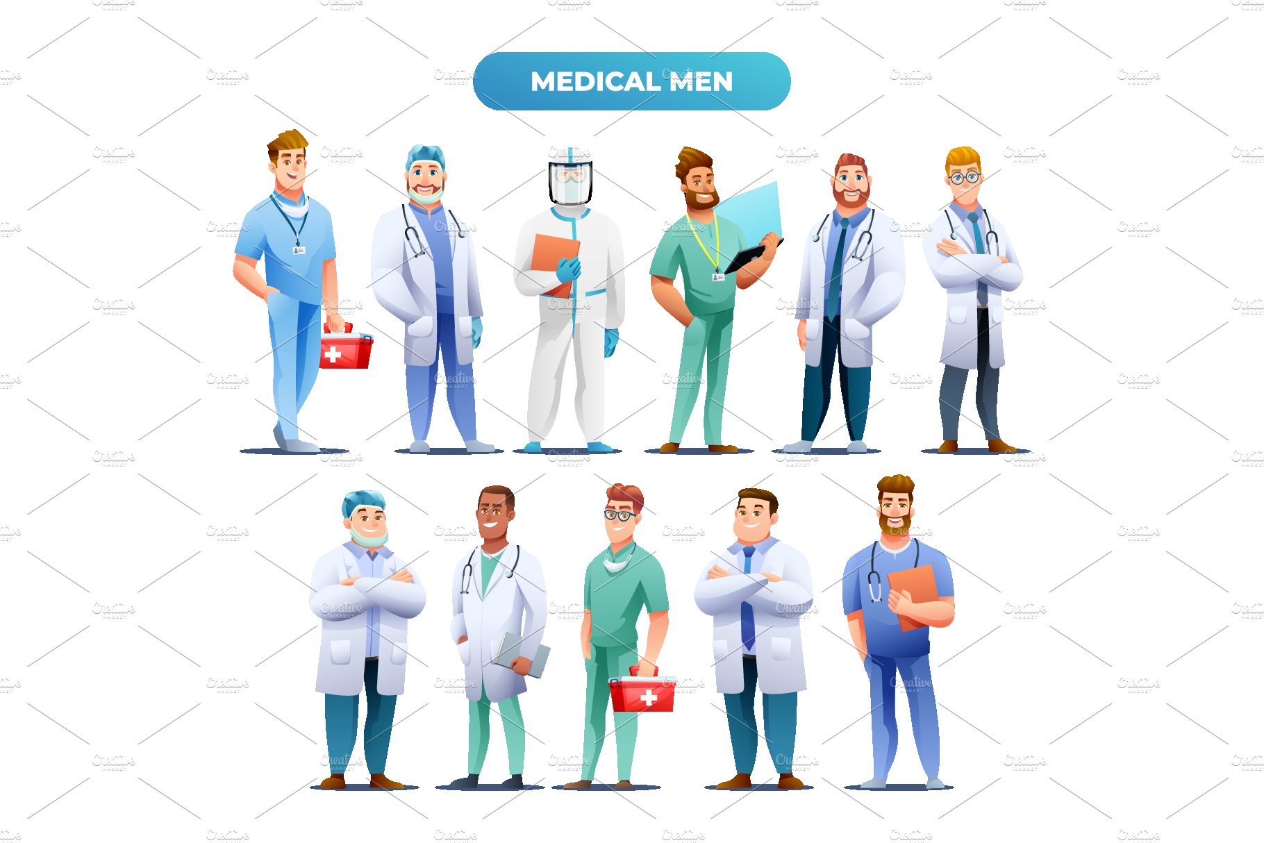 Medical People Character Set preview image.