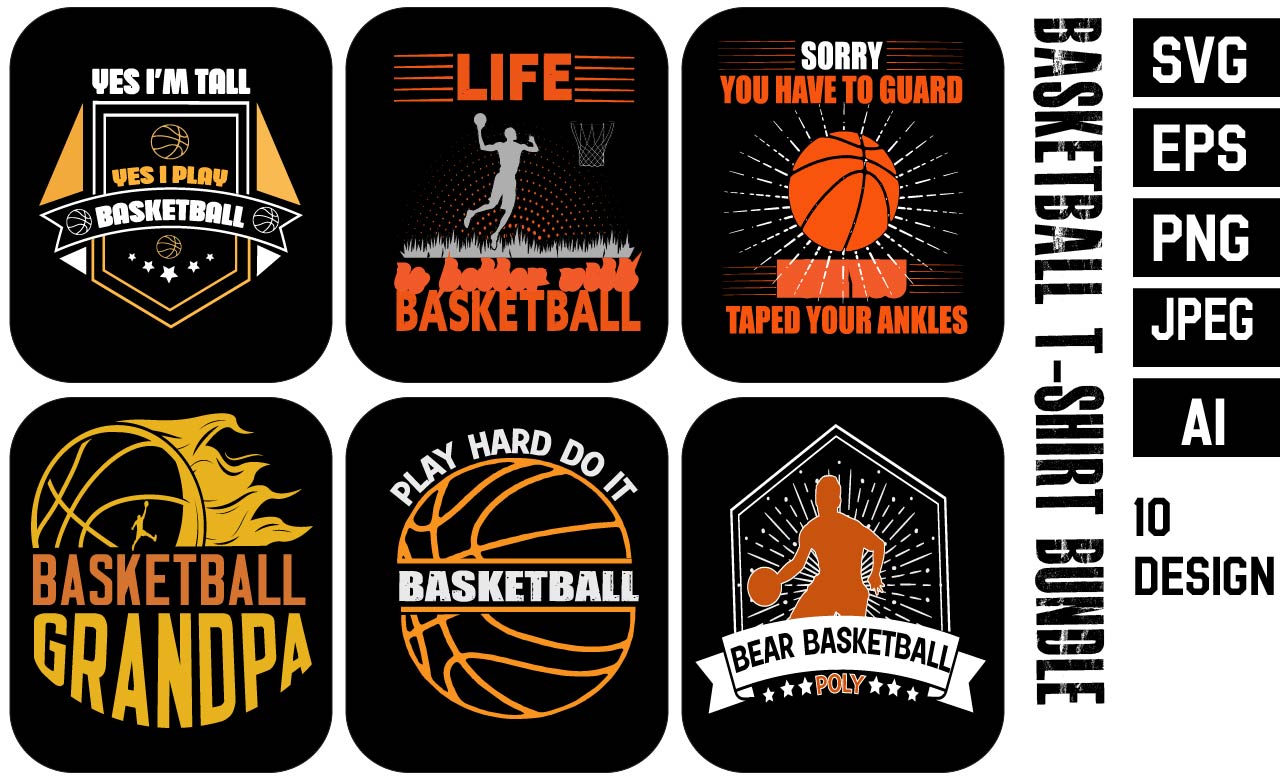 Basketball t-shirt design bundle, Basketball Custom graphic t