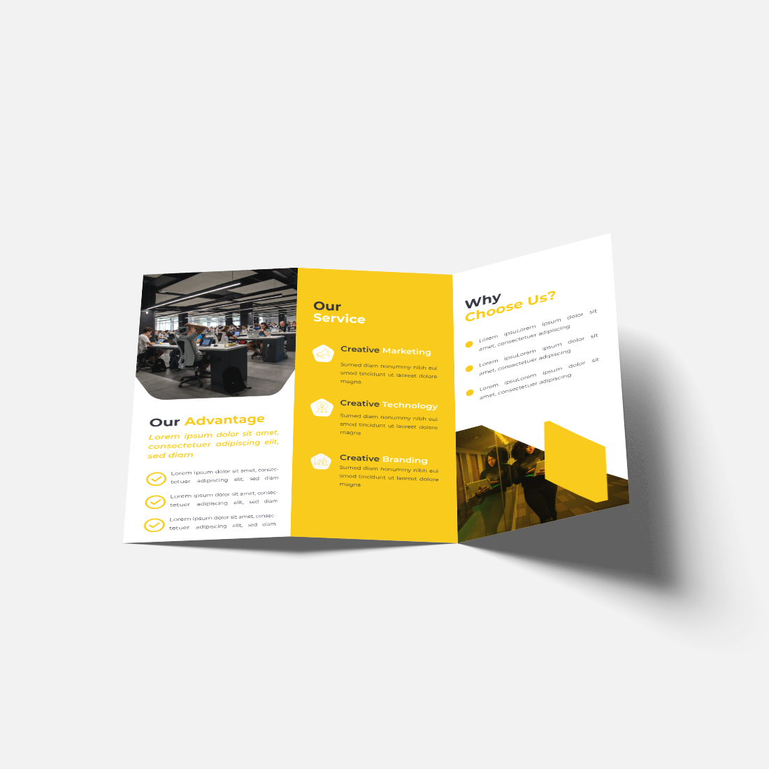 Corporate Trifold Brochure Template preview image.