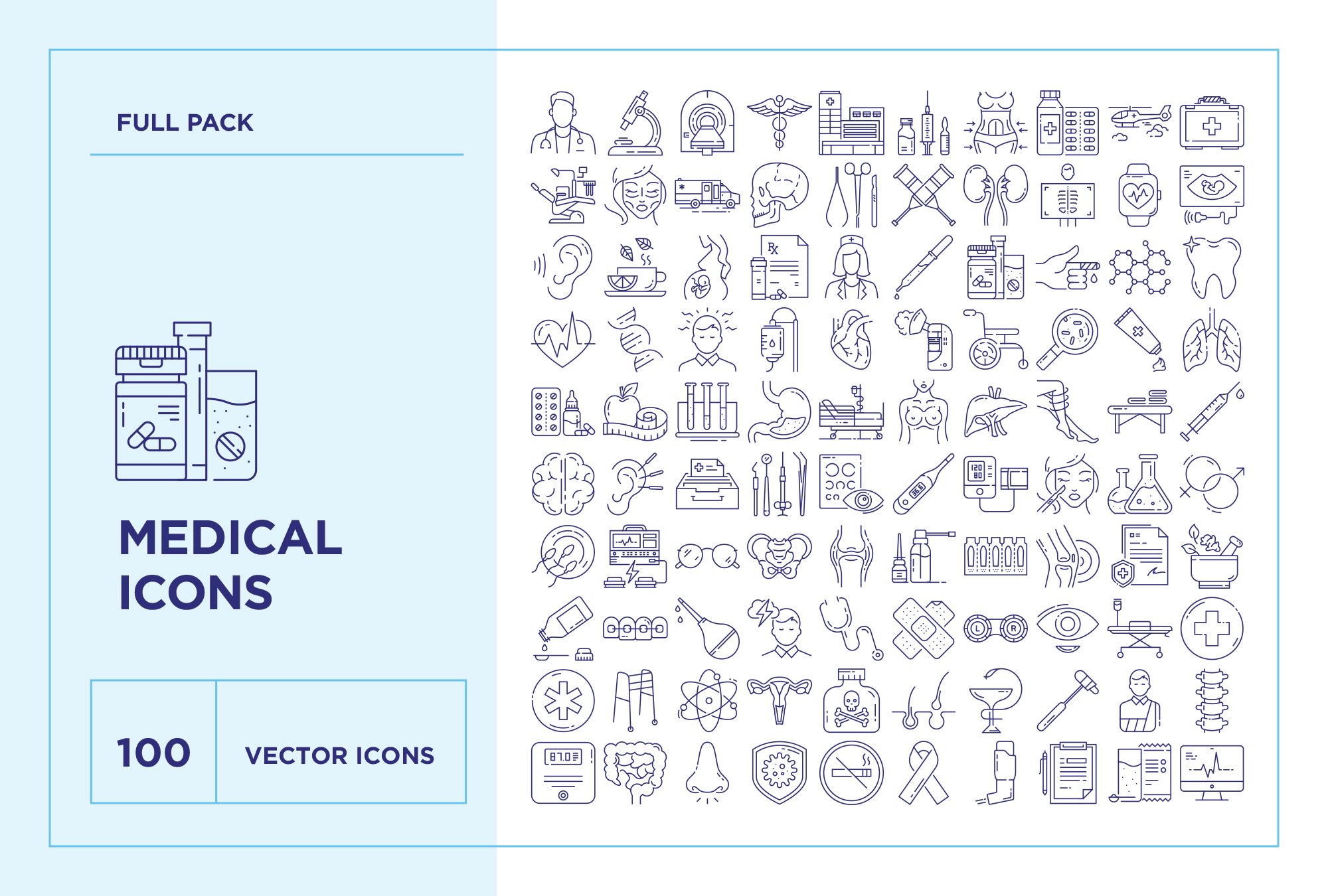 Medical Line Icon Set preview image.