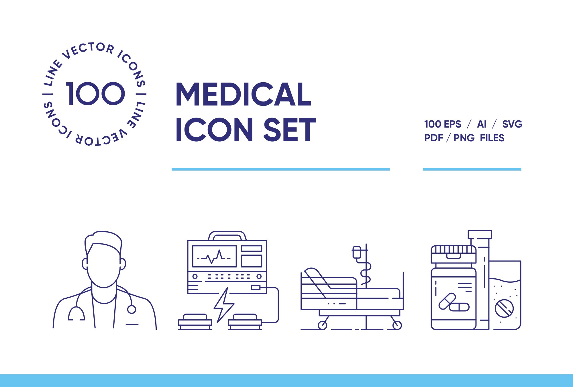 Medical Line Icon Set cover image.