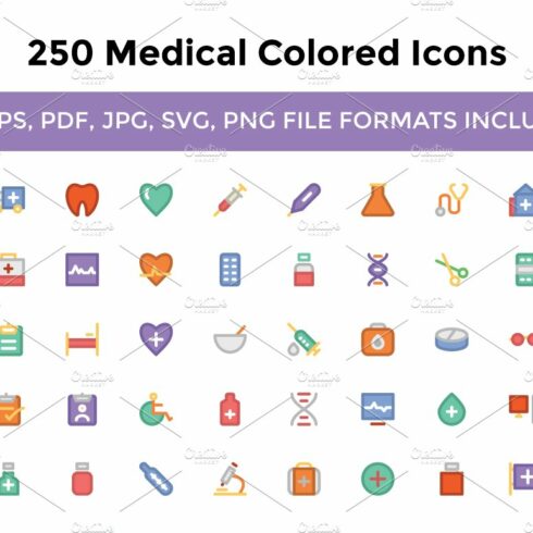 250 Medical Colored Icons cover image.