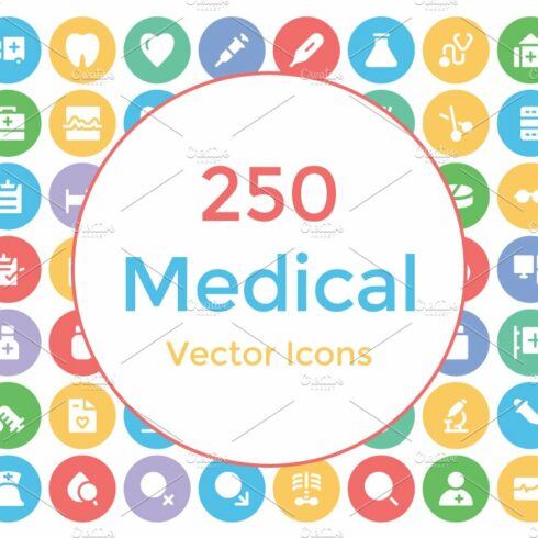 250 Medical Vector Icons cover image.