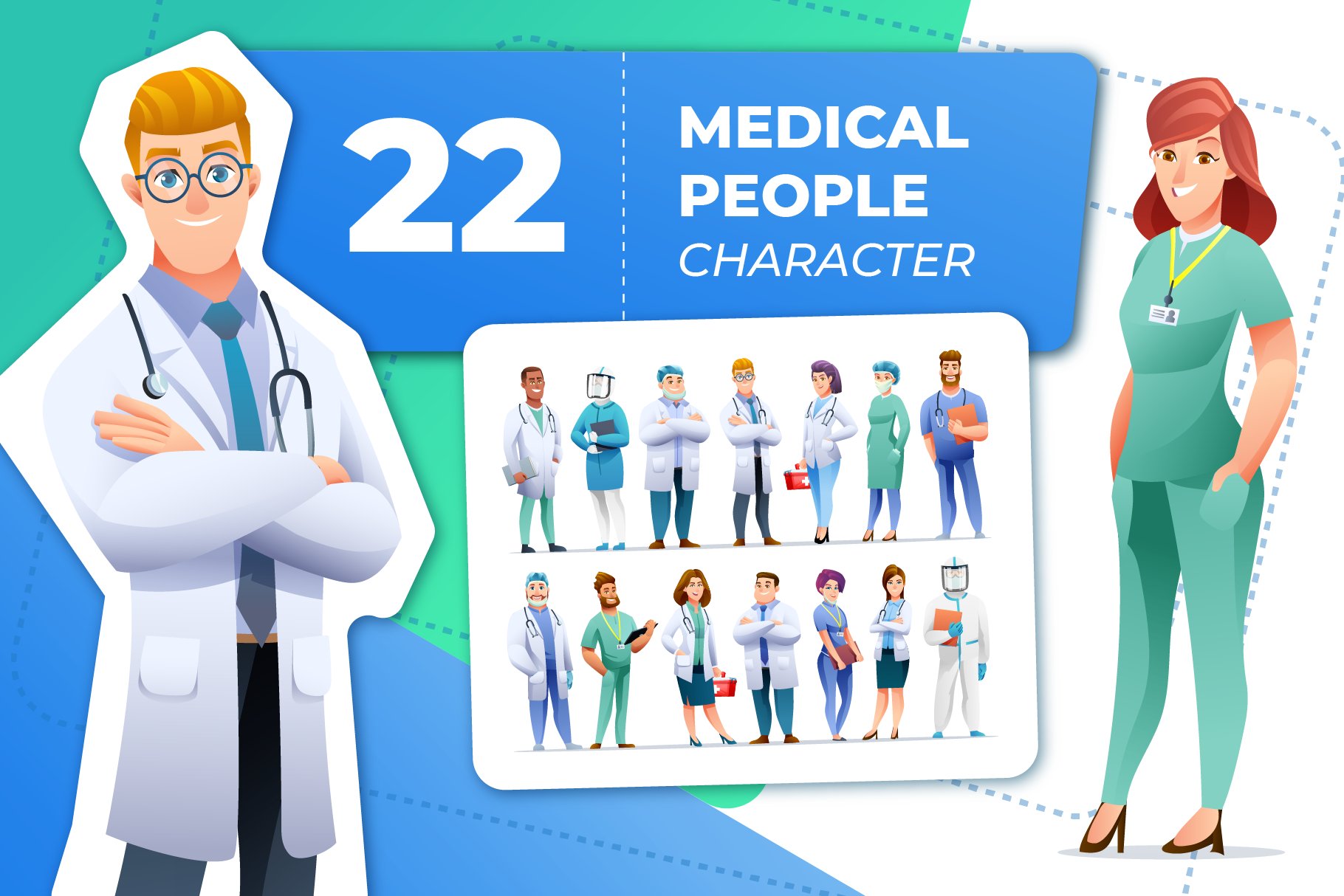 Medical People Character Set cover image.