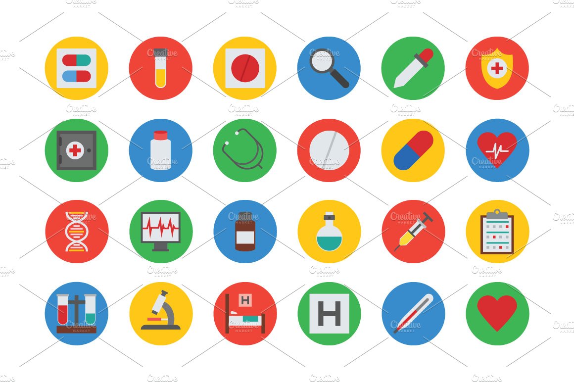 125+ Medical Vector Icons preview image.