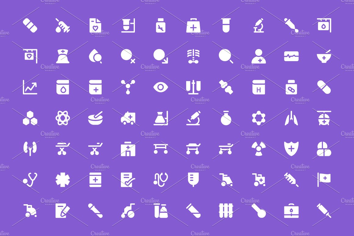 250 Medical Vector Icons preview image.