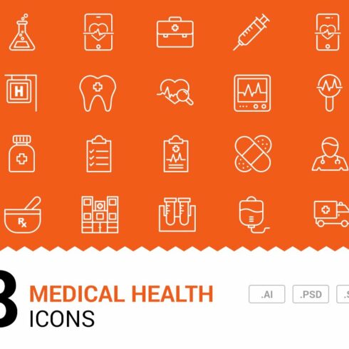 Medical / Health - Vector Line Icons cover image.