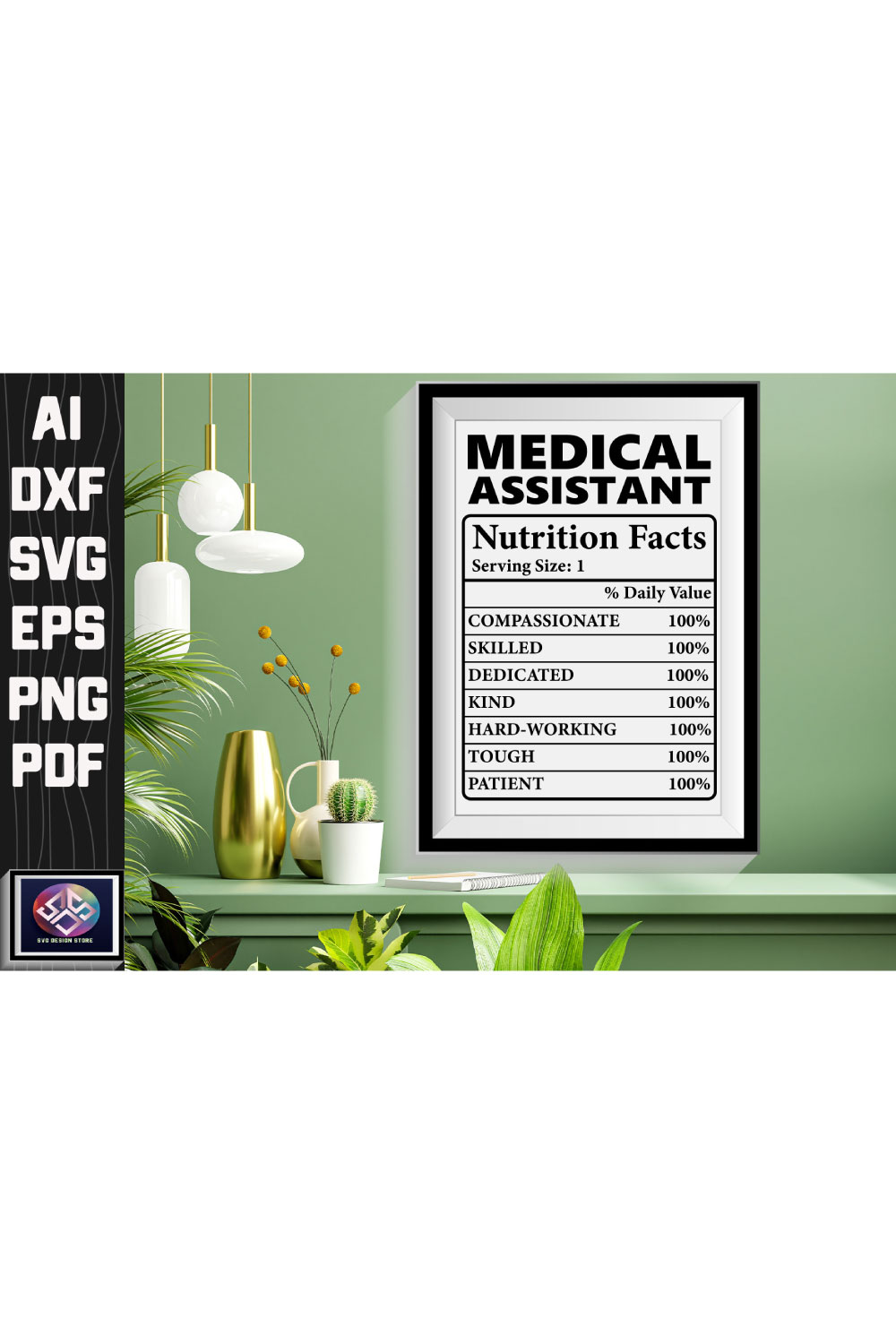 Medical assistant poster hanging on a wall.