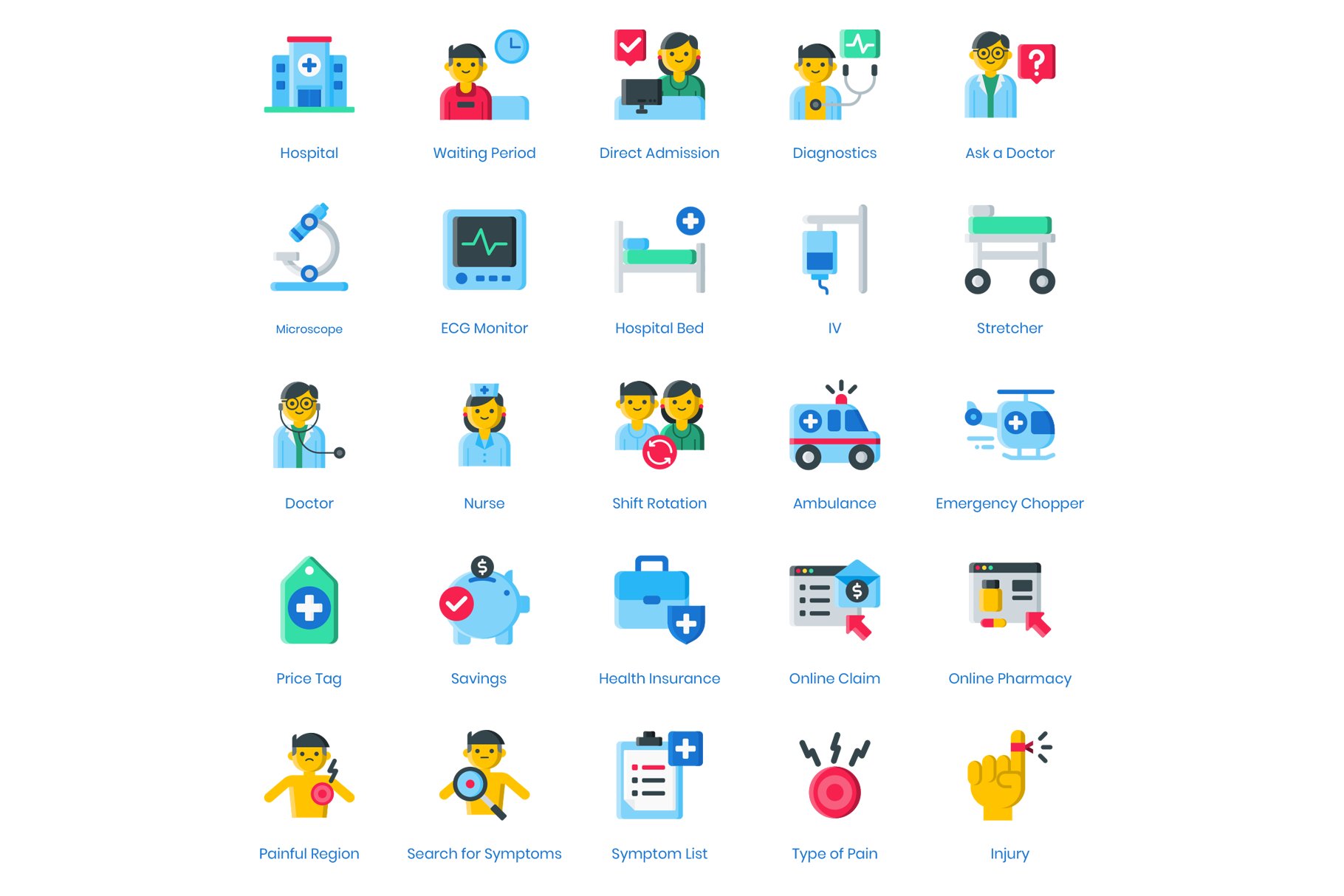 105 Medical Healthcare Icons preview image.