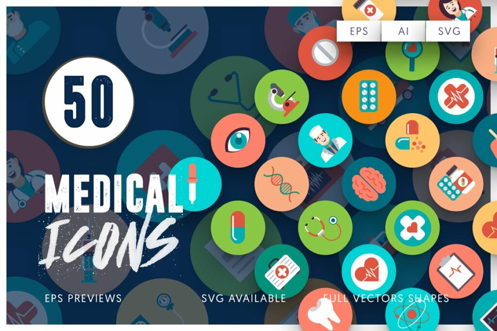 50 Medical Flat Icons – MasterBundles