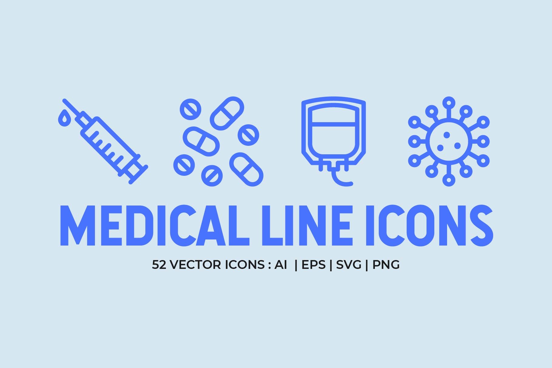 Medical Line Icons cover image.