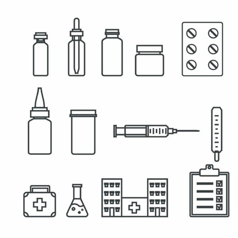 Medical  linear icons set. cover image.