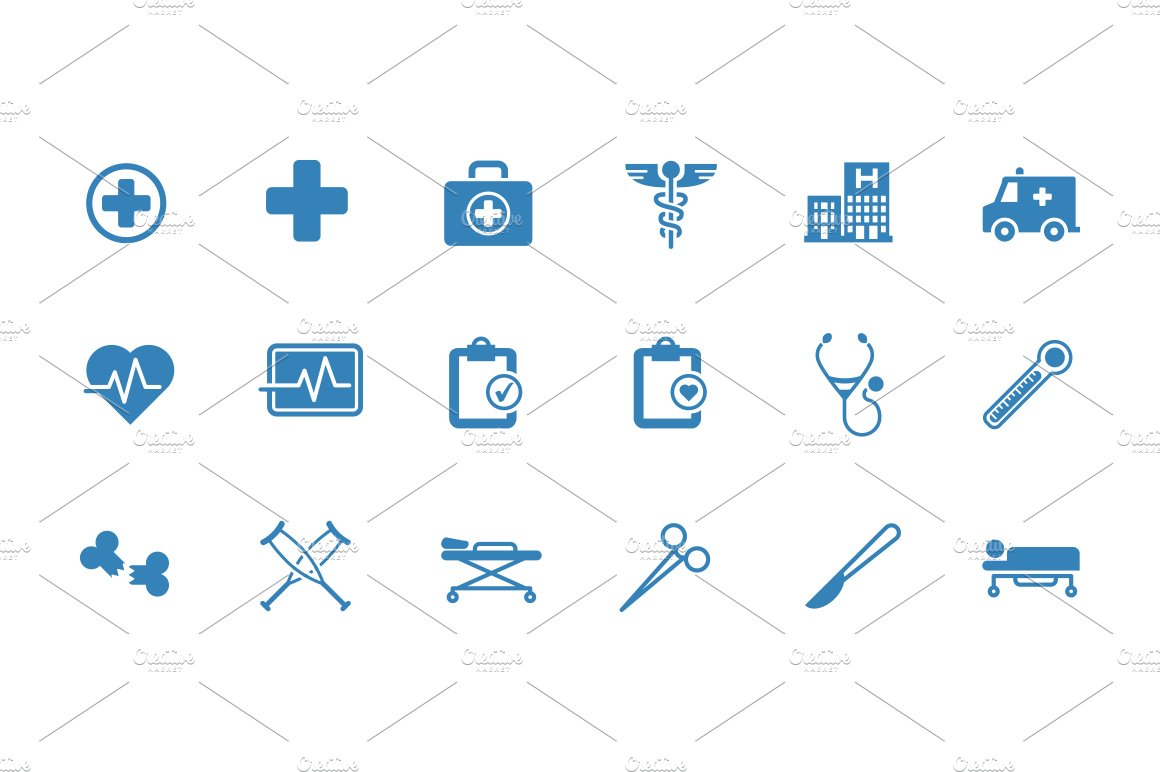 Medical & Health Vector Icons preview image.