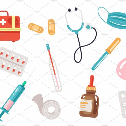 Medicine doctors tools set cover image.