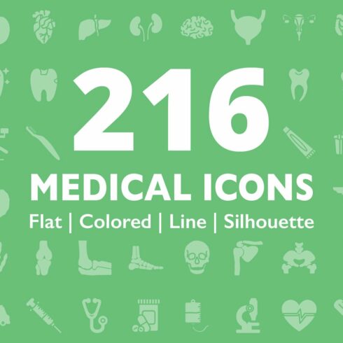 216 Medical Icons cover image.