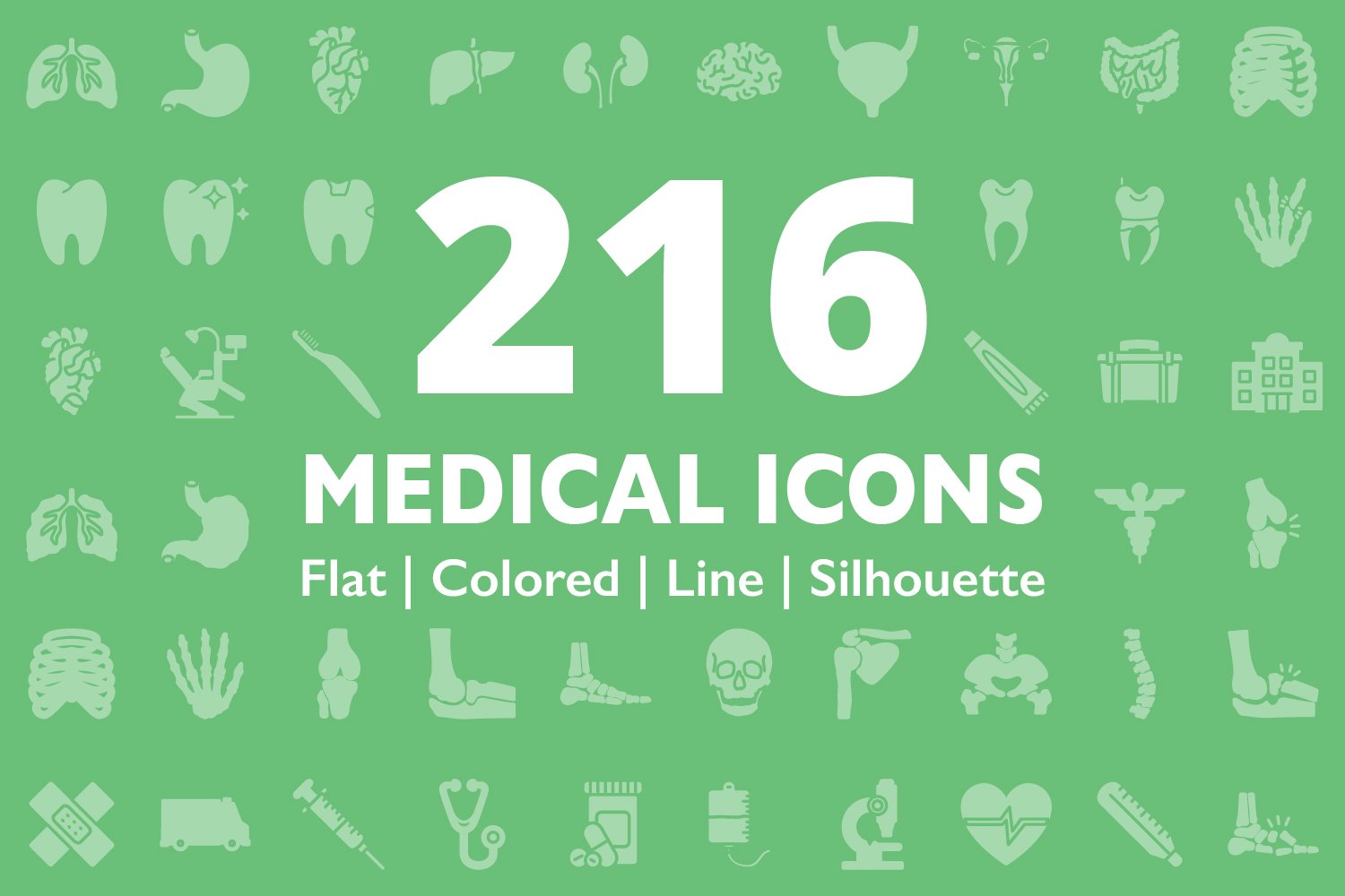 216 Medical Icons cover image.