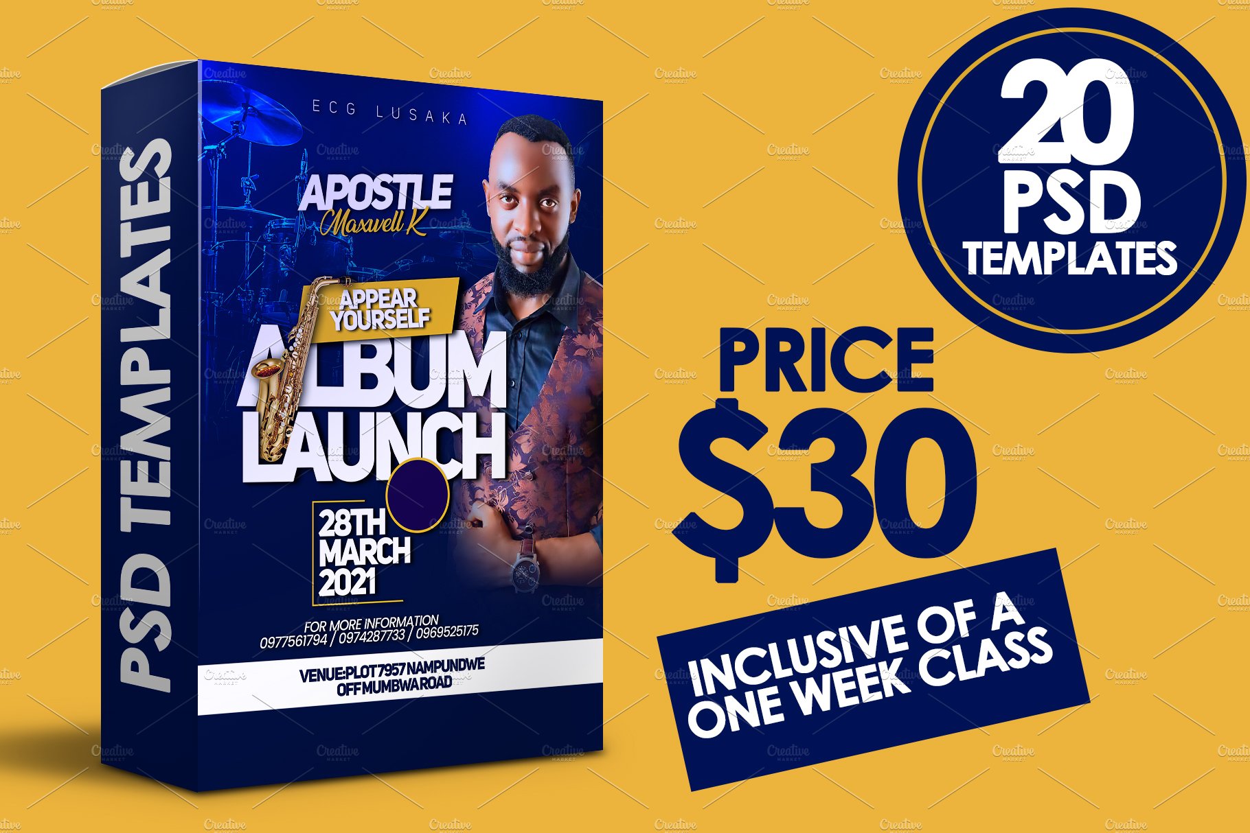 Church flyer templates PSD bundle cover image.