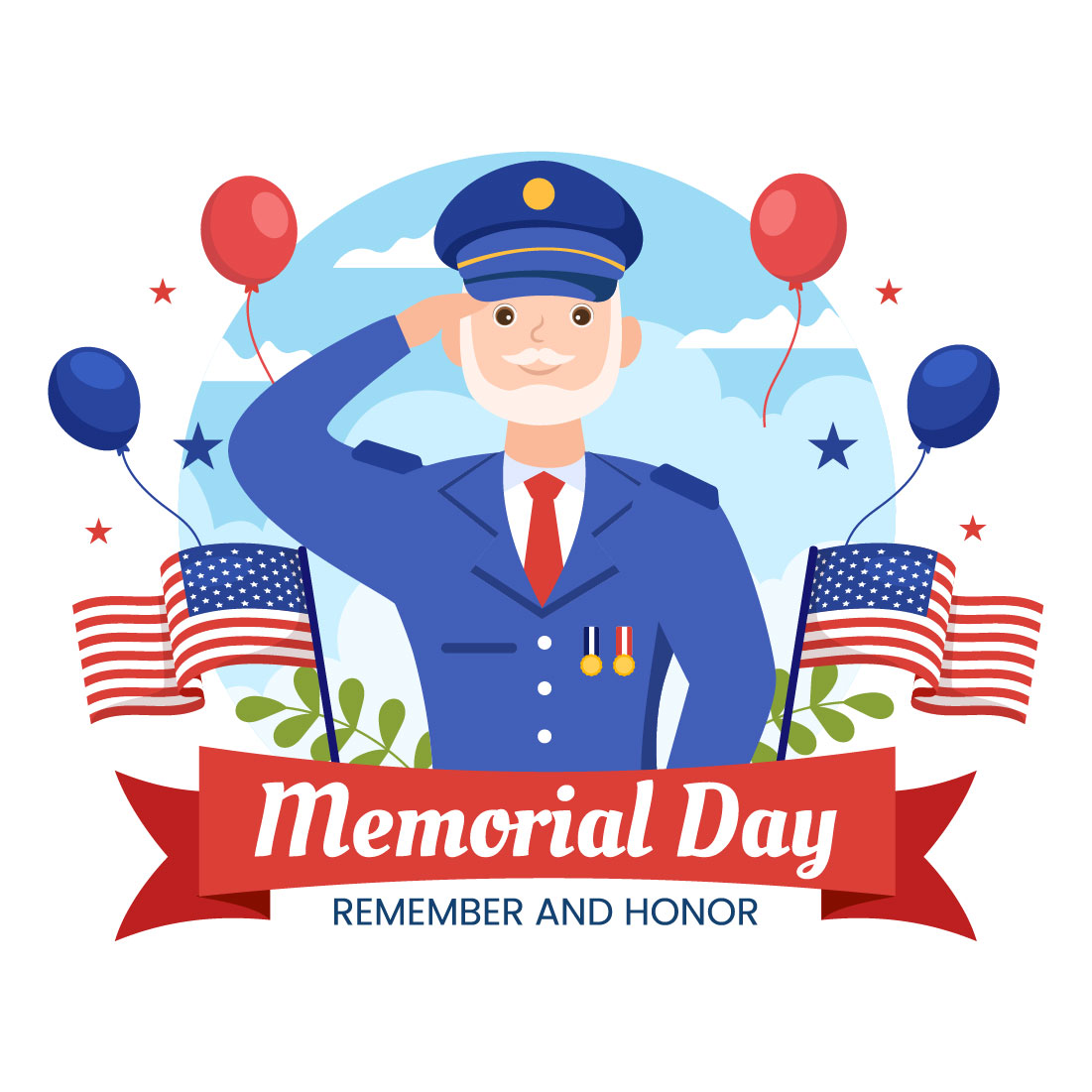 17 Memorial Day Vector Illustration preview image.