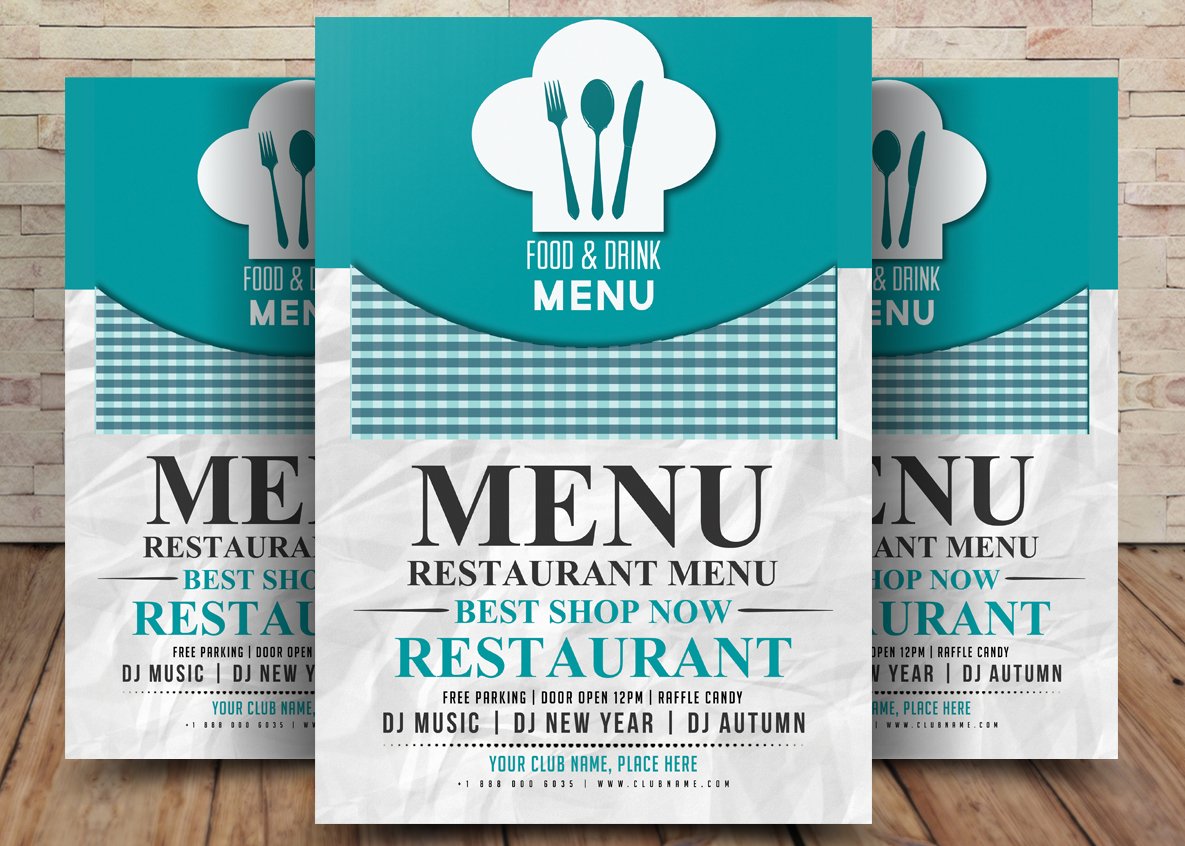 Restaurant Menu Flyer Template cover image.