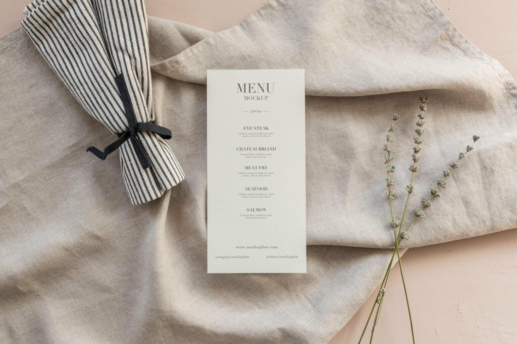 Menu Card Mockup Set – MasterBundles