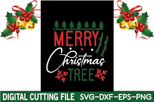 Merry christmas tree svg - dxf - eps - png.