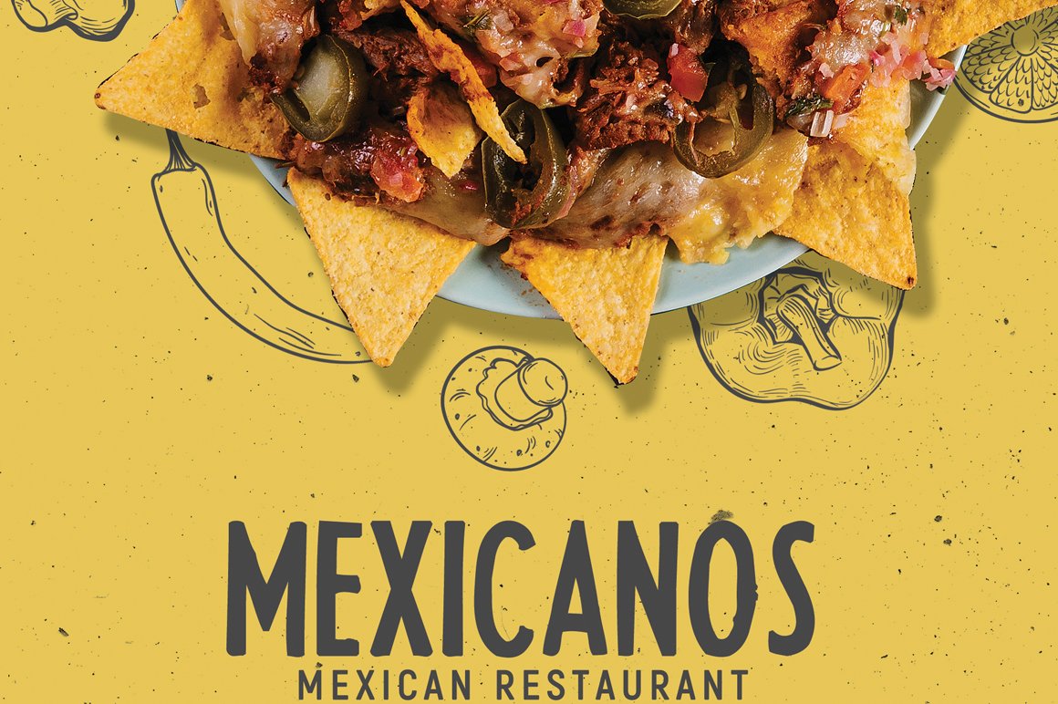 mexican food menu flyer closeup 96